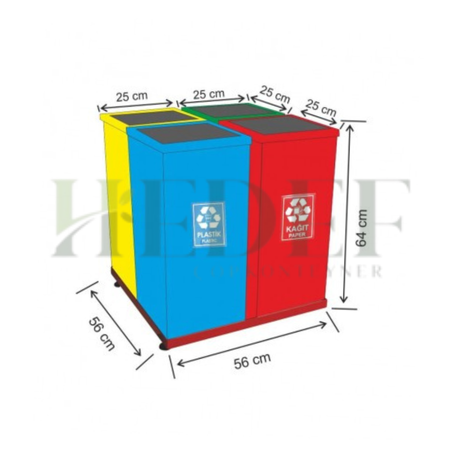 1827 Boyalı 2’li Çatılı Geri Dönüşüm Seti