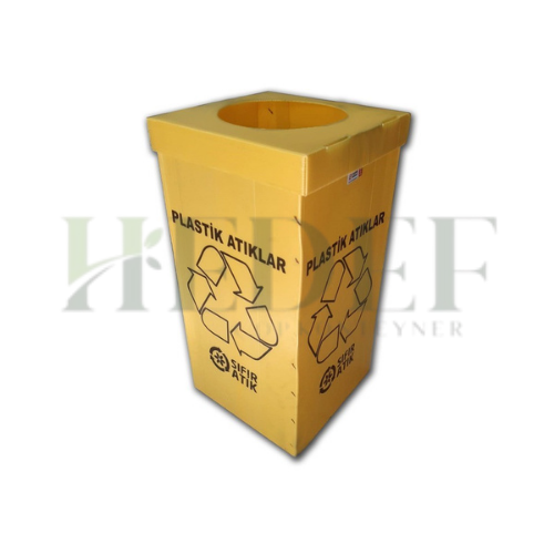 Polikarbon Sıfır Atık Kutusu – Plastik Atıklar (Sarı)